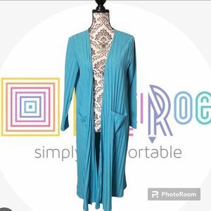 Lularoe Sarah aqua ribbed
